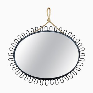 Mid-Century Modern Oval Sunburst Mirror attributed to Josef Frank, West Germany, 1960s