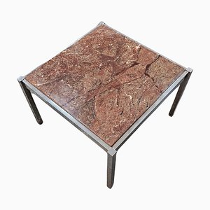 Table Basse en Chrome et Granite Persa dans le style de Florence Knoll, Italie, 1970