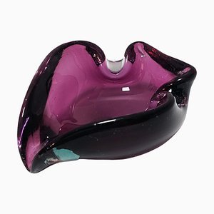 Mid-Century Modern Murano Glass Ashtray in Purple Glass, Italy, 1960s