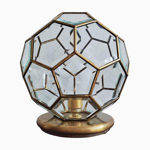 Lamp in Brass & Faceted Glass in the style of Adolf Loos, Austria, 1950s