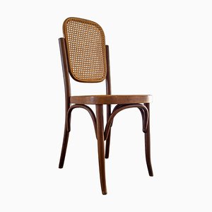 Mundus zugeschriebene Vintage Esszimmerstühle aus Rattan & Bugholz von Thonet, Jugoslawien, 1970er, 4er Set