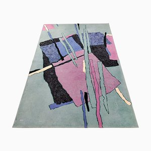 Postmodernist Abstract Woolen Rug in Pastel Colours, West Germany, 1970s