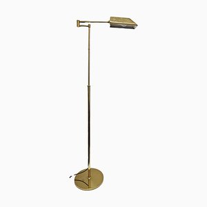 Mid-Century Modern Adjustable Swing Arm Floor Lamp in Brass, Germany, 1960s