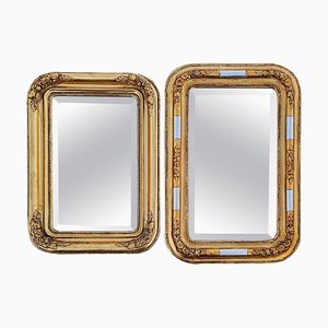 Grand Miroir à Facettes Biedermeier en Bois Doré, 1840s