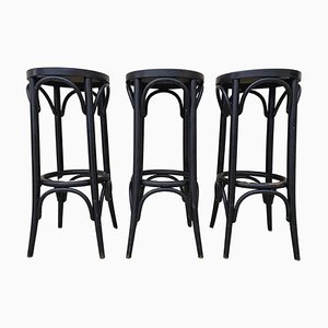 Sgabello da bar vintage in faggio di Mundus, anni '70