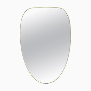 Mid-Century Modern Mirror with Brass Frame by Gio Ponti, 1950s