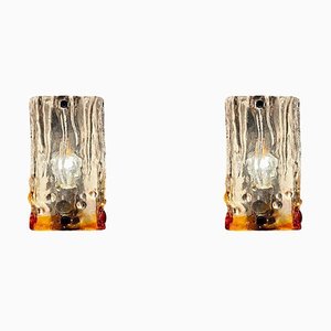 Mid-Century Glass Sconces by Toni Zuccheri for Mazzega, 1960s, Set of 2