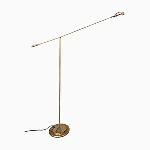 Mid-Century Modern Adjustable Sleek Brass Floor Lamp, 1970s