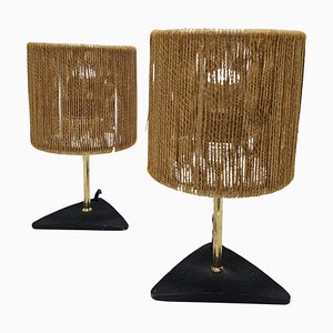 Mid-Century Modern Table Lamps in style of Carl Aubock, Austria, 1940s, Set of 2