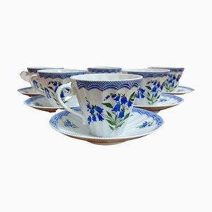 Vintage Imperial Lomonosov Porcelain Tea Set Cups, 1960s, 12 Pieces