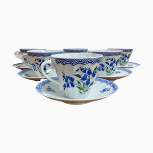 Vintage Imperial Lomonosov Porcelain Tea Set Cups, Russia, 1960s, Set of 12