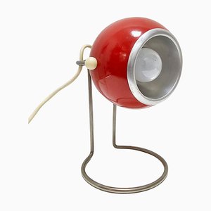 Lámpara de mesa con globo ocular rojo de la era espacial atribuida a Abo Randers, Dinamarca, años 60