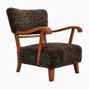 Fauteuil en Peau de Mouton, Danemark, 1950s