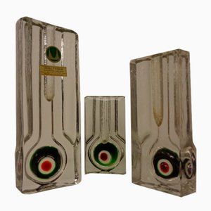 Pop Art Glasvasen von H. Düsterhaus für Walther, Deutschland, 1960er, 3er Set