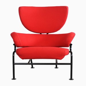 PL19 or Tre Pezzi Lounge Chair in Red Fabric by Franco Albini for Poggi, 1970s