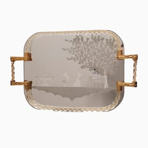 Murano Glass and Gold Tray after Barovier & Toso, Italy, 1950s
