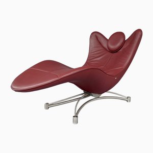 Red Leather Ds-151 Lounger from de Sede, 2000s