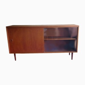 Dänisches Teak Sideboard mit Schiebetüren, 1960er