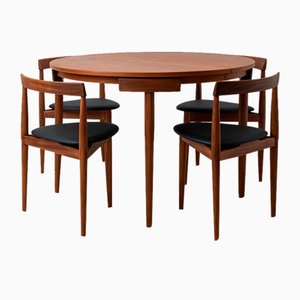 Set da pranzo moderno in teak di Hans Olsen per Frem Røjle, Danimarca, anni '50, set di 5