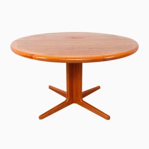 Vintage Danish Extendable Round Dining Table in Teak