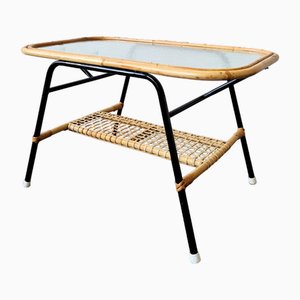 Table Basse ou d'Appoint en Rotin de Rohé Noordwolde, Pays-Bas, 1950s