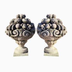 Vases de Jardin en Pierre Début 20ème Siècle, Set de 2