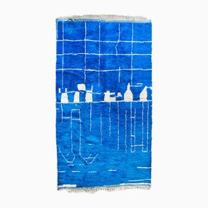 Tapis Vintage Bleu Cobalt, Maroc