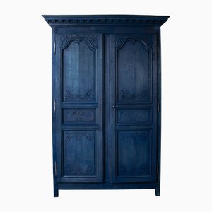 19th Century Indigo Blue Armoire