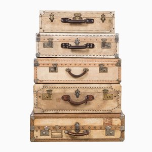 Leather Suitcases, Set of 5