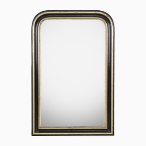 19th Century Napoleon III Foxed Black and Gilt Mirror