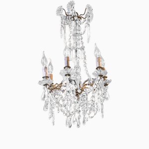 Small French 6-Light Chandelier in Crystal