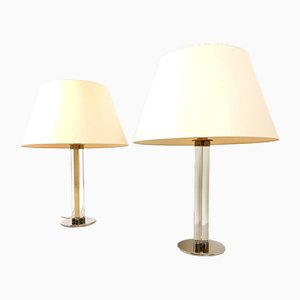 Vintage Large Acrylic Table Lamps, 1970s, Set of 2