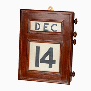 20th Century Mahogany Perpetual Desk Calendar, 1930s