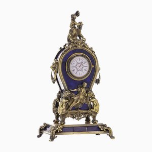Horloge 19ème Siècle en Argent et Lapis Lazuli, Vienne, 1890s