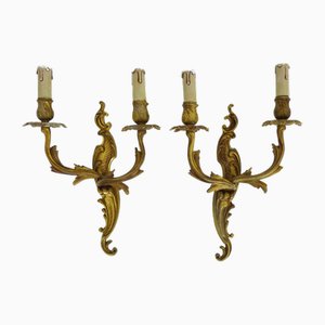 Wall Lights in Bronze or Brass, 1950s, Set of 2