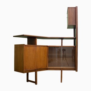 Mueble bar con taburete de Turnidge, años 60. Juego de 2