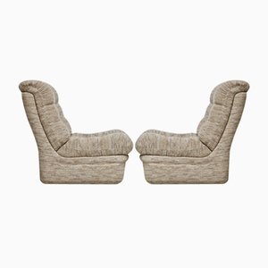 Beige Low Chairs in Fiberglass, 1970, Set of 2