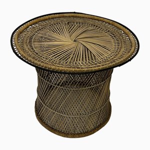 Mid-Century Wicker Drum Table in Bamboo by Franco Albini, 1950s