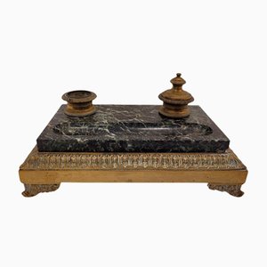 Napoleon III Desktop Set in Marble and Bronze, France, 1800s