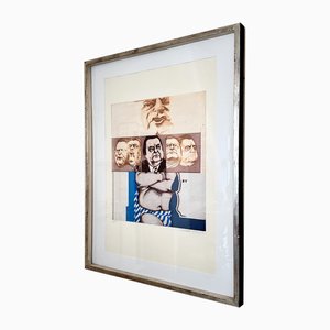 Franz Josef Strauß, Composition, Color Lithograph, 1972, Framed