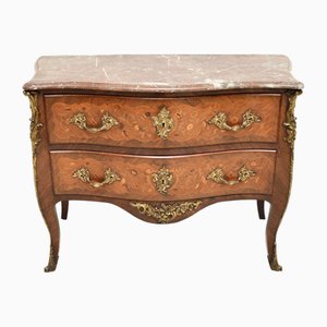 Commode Bombe Antique avec Plateau en Marbre, France, 1890