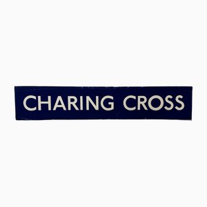 Ultra Charing Cross Blue and White Cartridge Paper London Underground Sign, 1970s