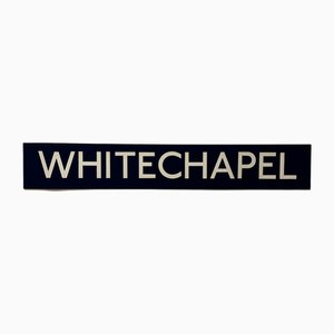 Ultra Whitechapel Blue and White Cartridge Paper London Underground Sign, 1970s