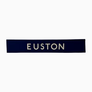 Insegna Ultra Euston blu e bianca della metropolitana di Londra, anni '70