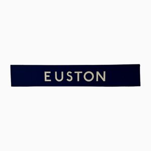 Ultra Euston London Underground Schild mit Patronenpatronen in Blau & Weiß, 1970er