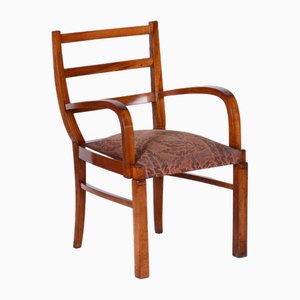 Czech Art Deco Armchair in Walnut, 1920s