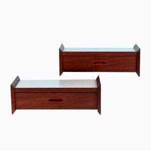 Mid-Century Floating Bedside Tables in Teak, 1960s, Set of 2