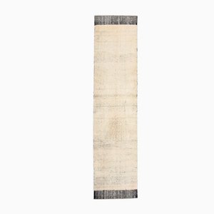 Turkish Modern Beige Wool Kilim Runner Rug