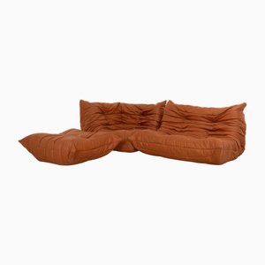 Camel Togo Fabric Sofa Set by Michel Ducaroy for Ligne Roset, Set of 3