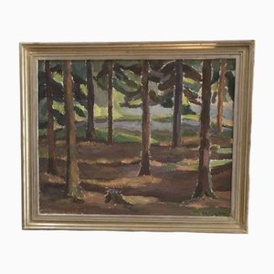 After Alf Ivar, Swedish Forest, Mid 20th Century, Oil Painting, Framed
